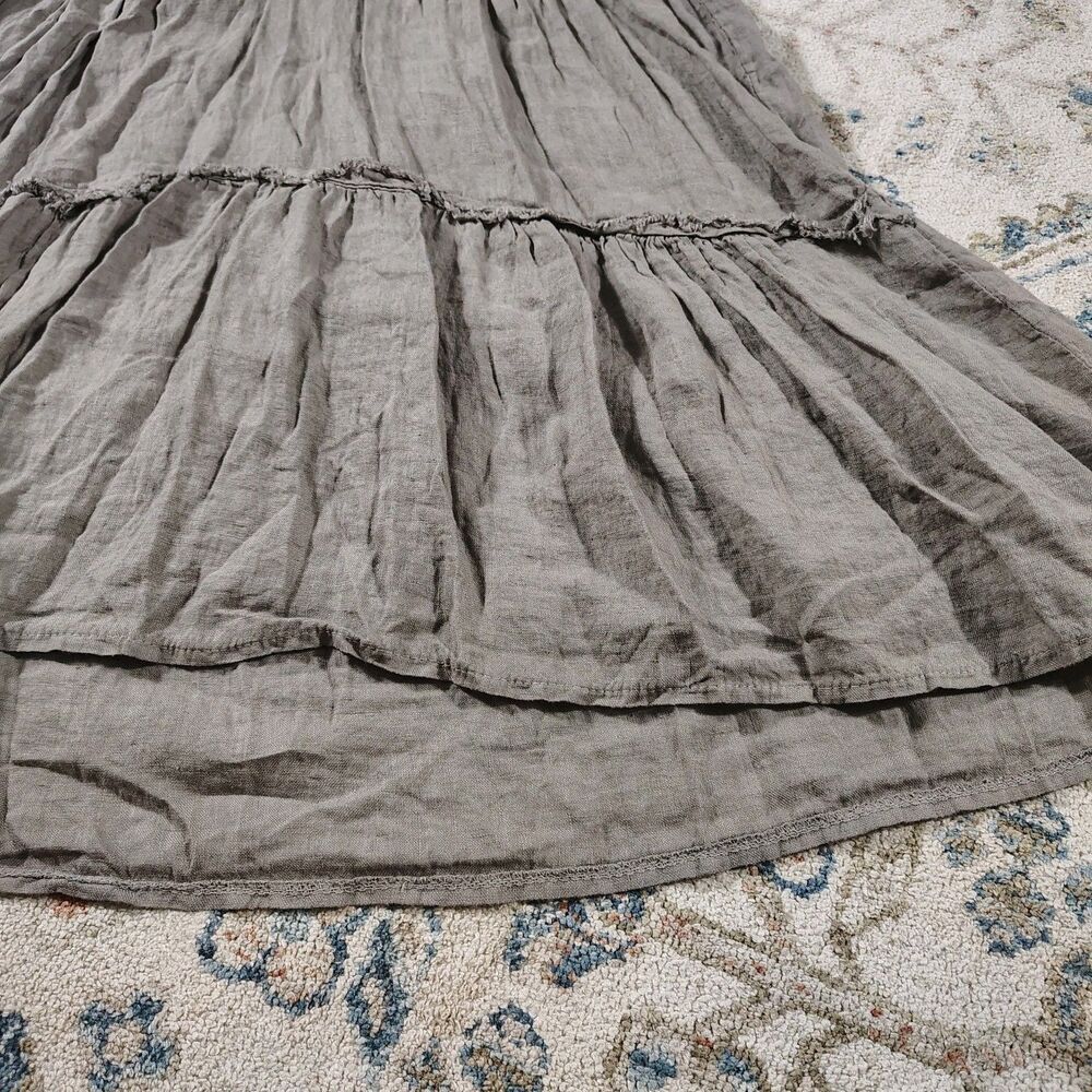 NWT Liabella 100% Linen Tiered Tunic Dress Sz Small Raw Hem Boho Lagenlook Italy - Picture 6 of 9